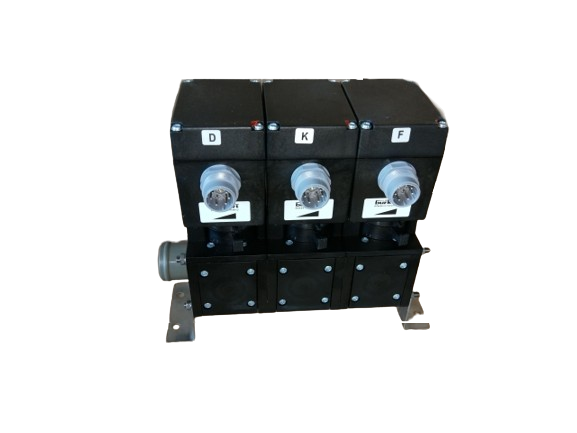 Heating valve block 3-piece Burkert